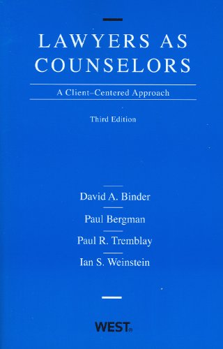9780314194916: Lawyers As Counselors: A Client-Centered Approach,