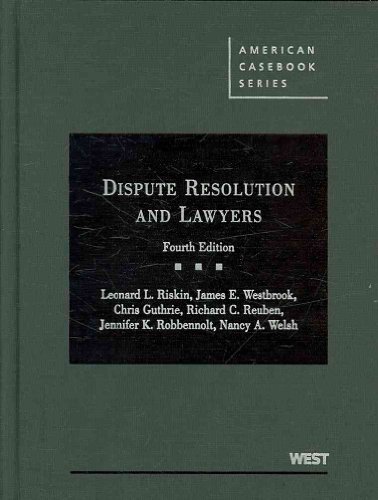 Imagen de archivo de Dispute Resolution and Lawyers (American Casebook Series) a la venta por HPB-Red