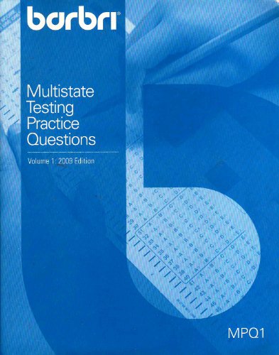 Imagen de archivo de Multistate Testing Practice Questions, Volume 1: 2009 Edition (MPQ1) a la venta por HPB-Red