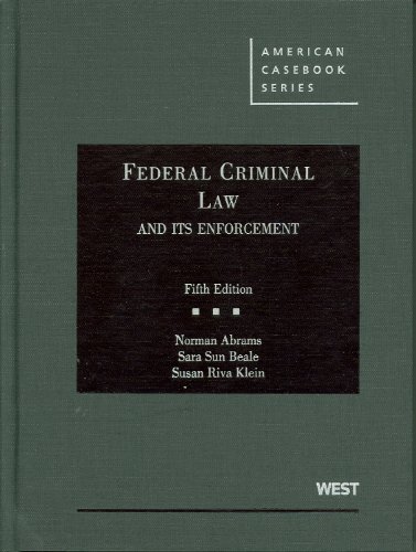 Stock image for Federal Criminal Law and Its Enforcement for sale by Your Online Bookstore