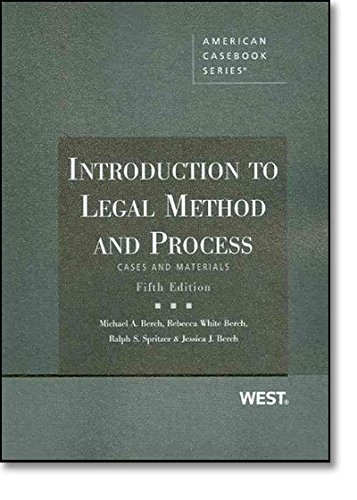 Imagen de archivo de Introduction to Legal Method and Process, Cases and Materials, 5th (American Casebook Series) a la venta por Hafa Adai Books