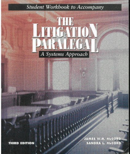 Imagen de archivo de Litigation Paralegal: A Systems Approach Workbook a la venta por HPB-Red
