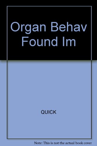 Organ Behav Found Im (9780314207036) by Unknown Author