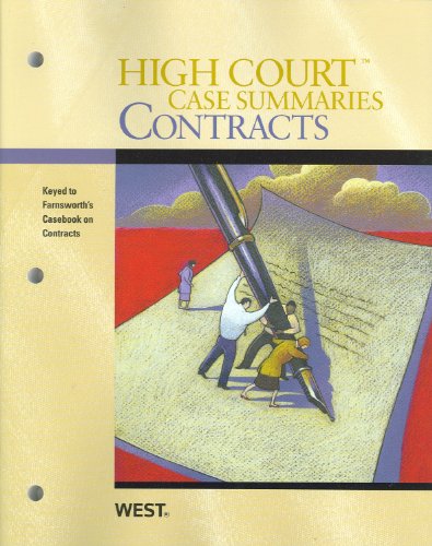 Stock image for High Court Case Summaries on Contracts, Keyed to Farnsworth for sale by Better World Books