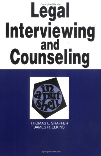 Beispielbild fr Legal Interviewing & Counseling in a Nutshell zum Verkauf von ThriftBooks-Atlanta