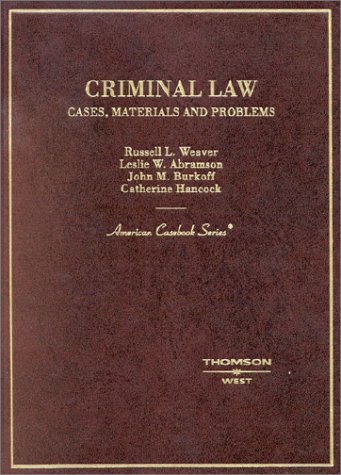 Imagen de archivo de Criminal Law, Cases, Materials and Problems a la venta por Better World Books