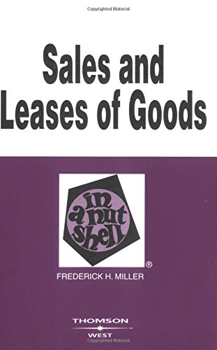 Stock image for Sales and Leases of Goods in a Nutshell (Nutshells) for sale by Wonder Book