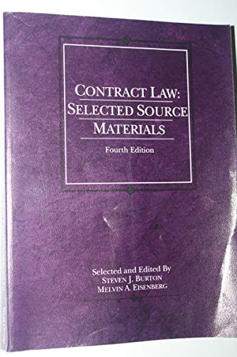 Beispielbild fr Contract Law: Selected Source Materials zum Verkauf von Wonder Book