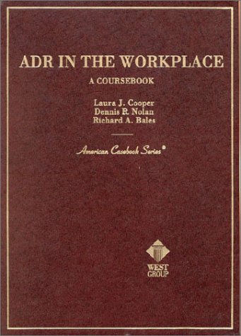 Imagen de archivo de ADR in the Workplace, a Coursebook a la venta por Better World Books