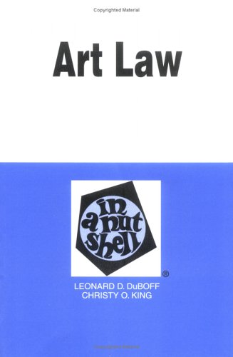 Beispielbild fr Art Law in a Nutshell zum Verkauf von Better World Books
