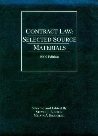 Imagen de archivo de Contract Law: Selected Source Materials (Statutory Supplement) a la venta por HPB-Red