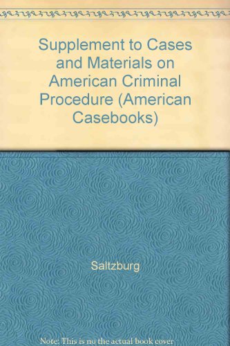 Beispielbild fr Supplement to American Criminal Procedure: Cases and Commentary zum Verkauf von The Yard Sale Store