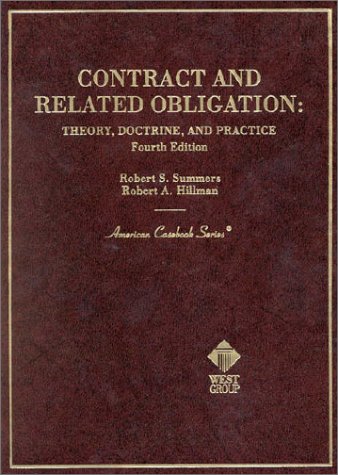 Contract And Related Obligation Theory Doctrine And Practice - Robert Summers