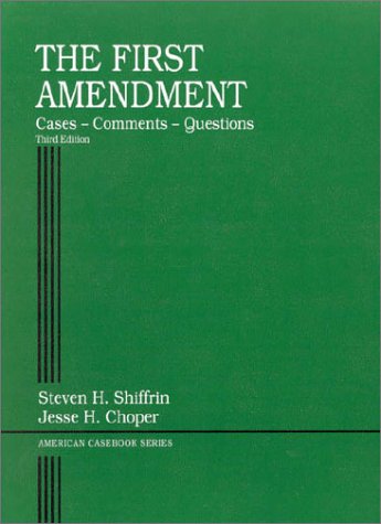 Beispielbild fr First Amendment: Cases-Comments-Questions, 3rd Ed. (American Casebook Series and Other Coursebooks) zum Verkauf von HPB-Red