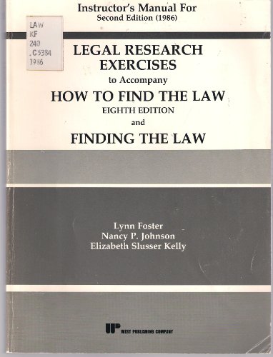 How to Find the Law (9780314253675) by Cohen, Morris L.; Berring, Robert