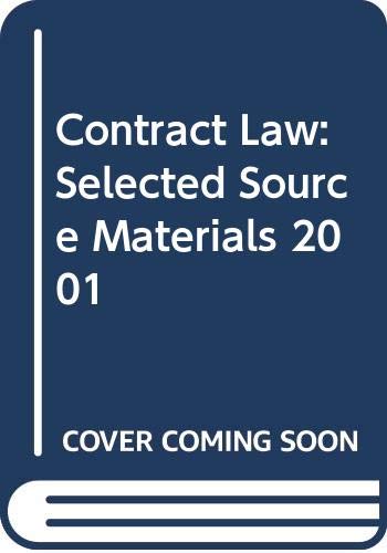 Beispielbild fr Cont Law Selected Source Mat01 : Selected Source Materials 2001 zum Verkauf von Better World Books