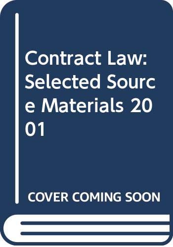 Imagen de archivo de Cont Law Selected Source Mat01 : Selected Source Materials 2001 a la venta por Better World Books