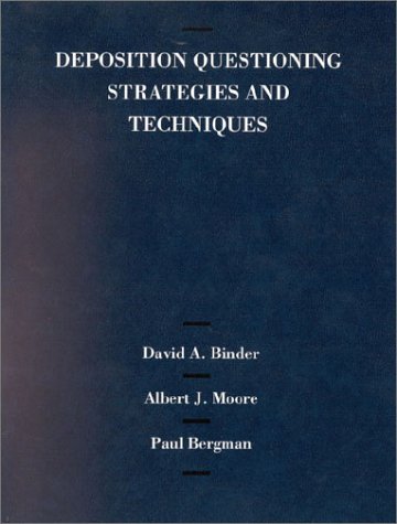 Imagen de archivo de Deposition Questioning Strategies and Techniques (American Casebook Series) a la venta por HPB-Red