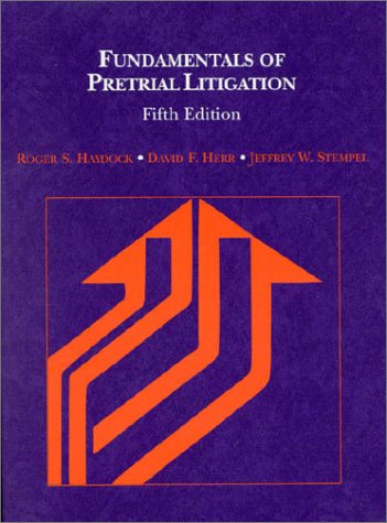 Stock image for Fundamentals of Pretrial Litigation (American Casebook Series) for sale by HPB-Red
