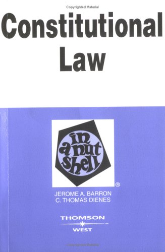 9780314261021: Barron Dienes Constit Law 5ed