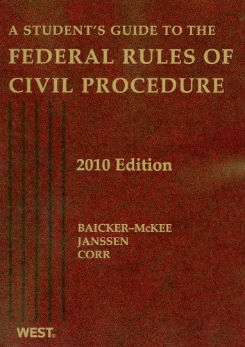 Beispielbild fr A Student's Guide to the Federal Rules of Civil Procedure 2010 zum Verkauf von HPB-Red