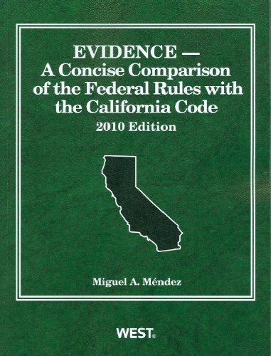 Stock image for "Evidence, A Concise Comparison of the Federal Rules with the Californ for sale by Hawking Books