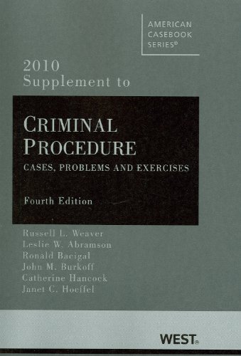 Immagine dell'editore per Criminal Procedure: Cases, Problems and Exercises, 4th, 2010 Supplement venduto da dsmbooks