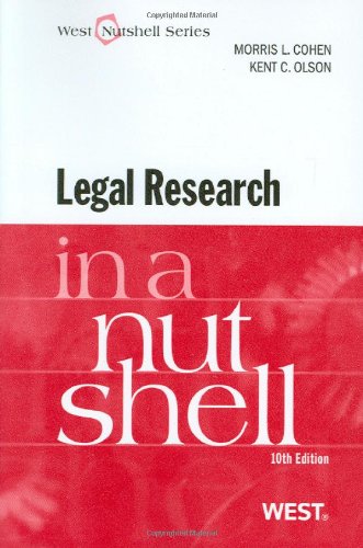 Stock image for Legal Research in a Nutshell, 10th (Nutshell Series) (West Nutshell Series) for sale by HPB-Diamond