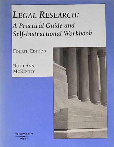 Beispielbild fr Legal research: A practical guide and self-instructional workbook zum Verkauf von Better World Books