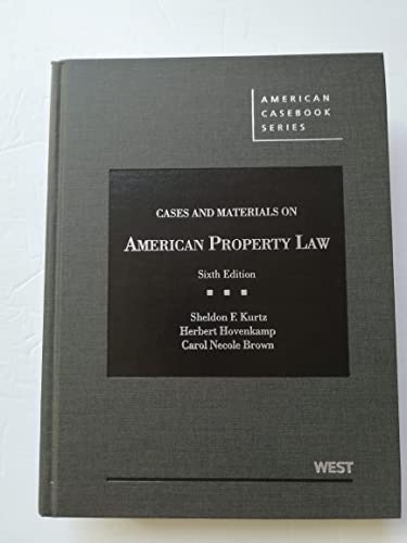 Beispielbild fr Cases and Materials on American Property Law, 6th (American Casebook Series) zum Verkauf von BooksRun