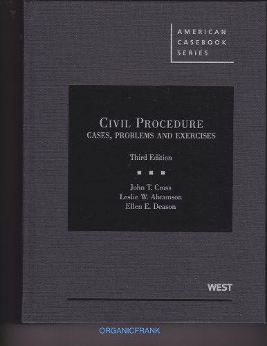 Imagen de archivo de Civil Procedure : Cases, Problems and Exercises (American Casebook) a la venta por HPB-Red