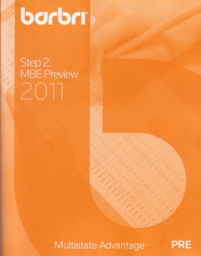Imagen de archivo de Barbri Step 2: MBE Preview 2011 a la venta por Integrity Books Corp.
