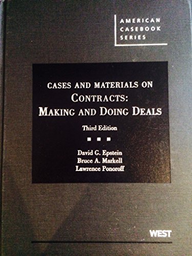 Beispielbild fr Cases and Materials on Contracts: Making and Doing Deals zum Verkauf von ThriftBooks-Atlanta