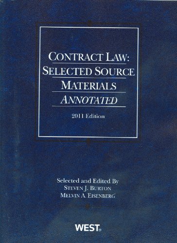 Beispielbild fr Contract Law: Selected Source Materials Annotated, 2011 zum Verkauf von BooksRun