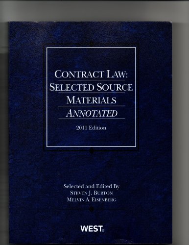 Stock image for Contract Law: Selected Source Materials Annotated, 2011 for sale by BooksRun