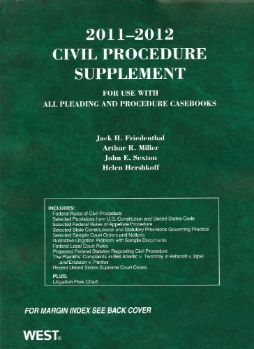 Stock image for Civil Procedure Supplement for use with all Pleading and Procedure Casebooks 2011-2012 (American Casebooks) for sale by Wonder Book