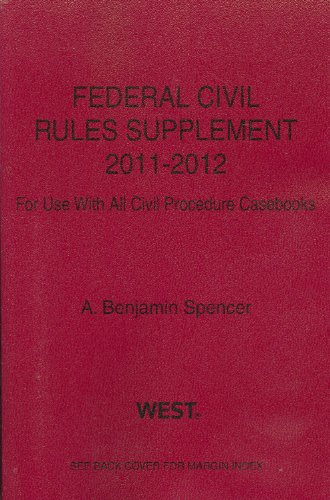 Beispielbild fr Federal Civil Rules Supplement, 2011-2012 zum Verkauf von BookHolders