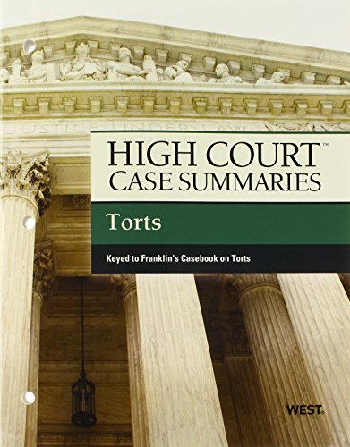 Imagen de archivo de High Court Case Summaries on Torts, Keyed to Franklin a la venta por SecondSale