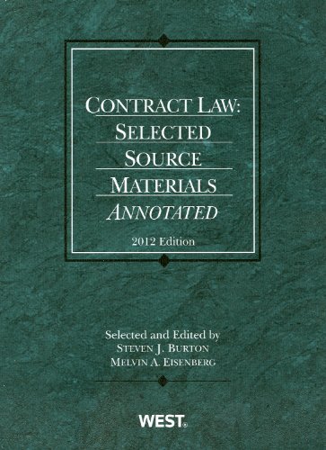Beispielbild fr Contract Law : Selected Source Materials Annotated 2012 zum Verkauf von Better World Books