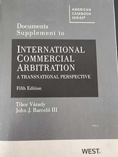 Imagen de archivo de Documents Supplement to International Commercial Arbitration: A Transnational Perspective a la venta por medimops