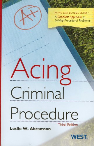 Stock image for Acing Criminal Procedure (Acing Series) for sale by Ergodebooks
