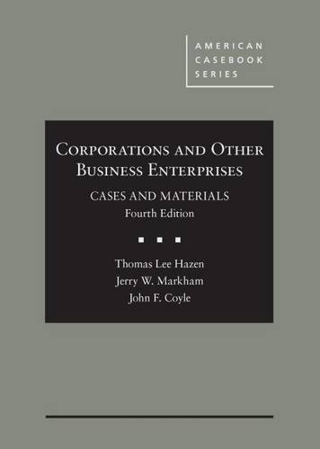 Stock image for Corporations and Other Business Enterprises, Cases and Materials (American Casebook Series) for sale by One Planet Books
