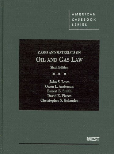 Beispielbild fr Cases and Materials on Oil and Gas Law (American Casebook Series) zum Verkauf von HPB-Red