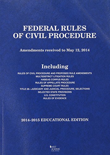 Beispielbild fr Federal Rules of Civil Procedure, 2014-2015 Educational Edition (Selected Statutes) zum Verkauf von SecondSale