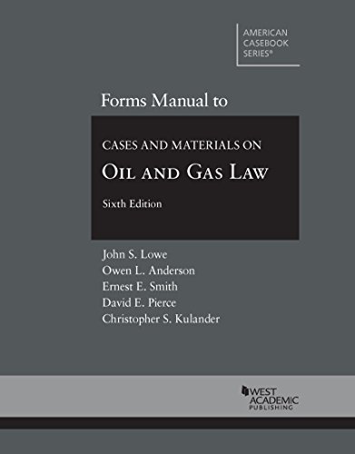 Beispielbild fr Forms Manual to Cases and Materials on Oil and Gas Law (Coursebook) zum Verkauf von HPB-Movies