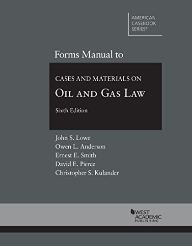 Imagen de archivo de Forms Manual to Cases and Materials on Oil and Gas Law (Coursebook) a la venta por HPB-Movies