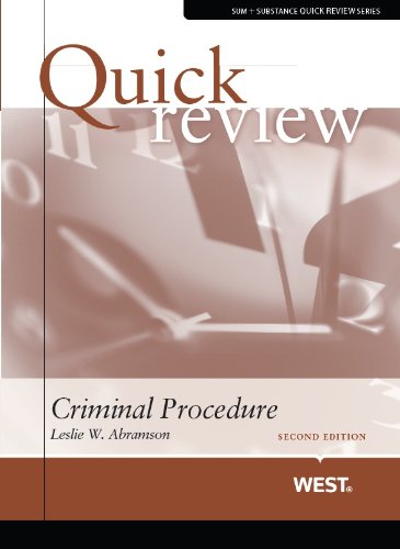Imagen de archivo de Quick Review of Criminal Procedure (Quick Review Series) a la venta por HPB-Red