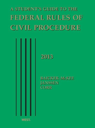 Beispielbild fr A Student's Guide to the Federal Rules of Civil Procedure (Student Guides) zum Verkauf von SecondSale