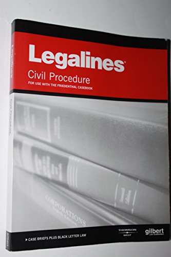 Imagen de archivo de Legalines on Civil Procedure, Keyed to Yeazell a la venta por THE SAINT BOOKSTORE