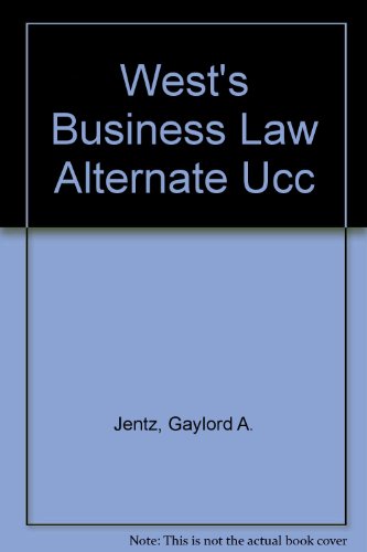 West's Business Law Alternate Ucc (9780314321671) by Jentz, Gaylord A.